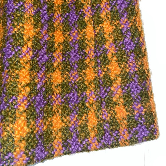 Vintage chunky knit plaid skirt - Picture 3 of 4